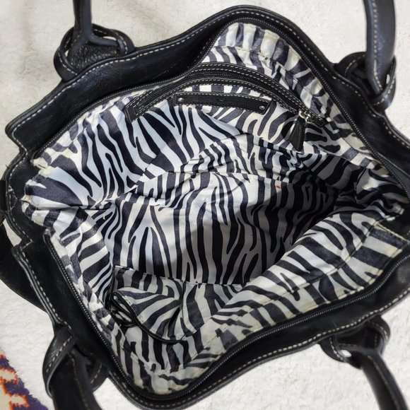 Fenn Wright Manson Leather Satchel Tote Black - Picture 7 of 13